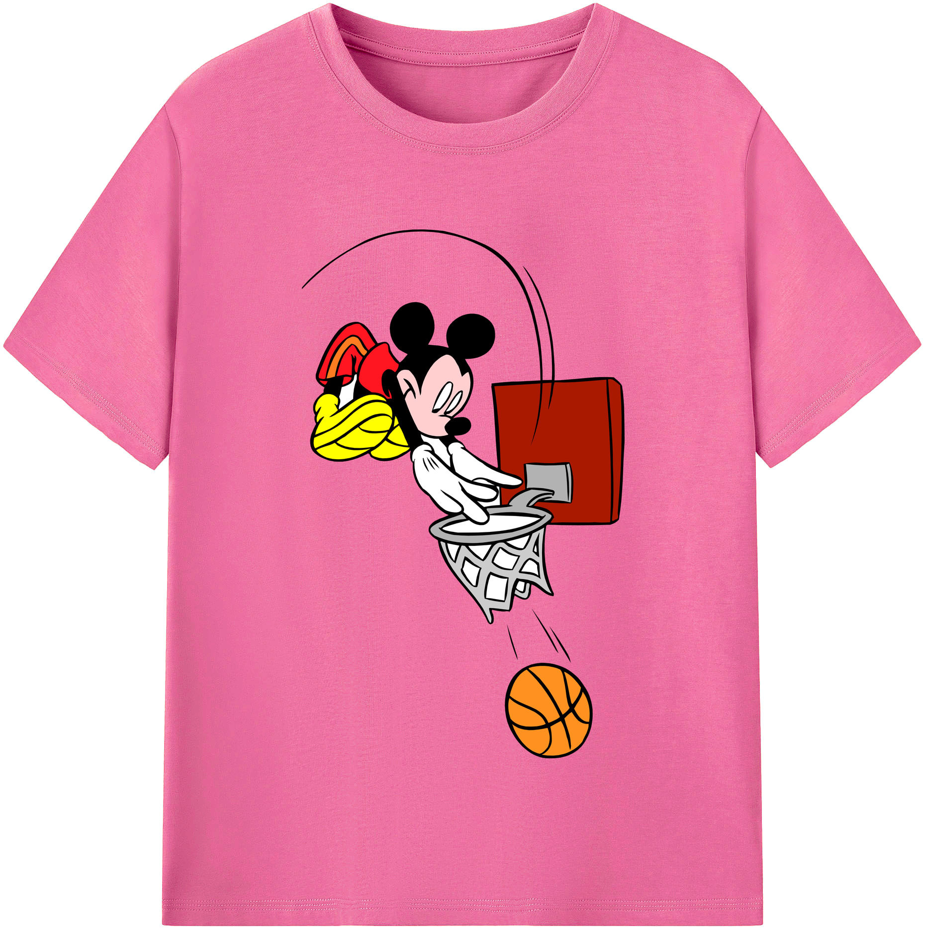 （画像用） ミッキーマウス Mickey Mouse レディースカジュアルプリントTシャツ（綿100％）